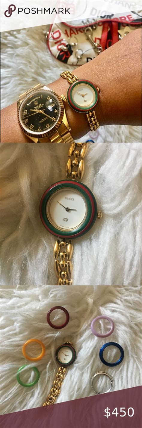 gucci change color watch|Gucci watch with changeable face.